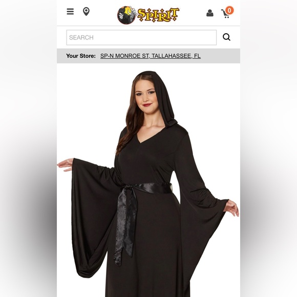 Spirit Halloween Black Hooded Witch Dress Costume Size L/XL - Picture 2 of 10